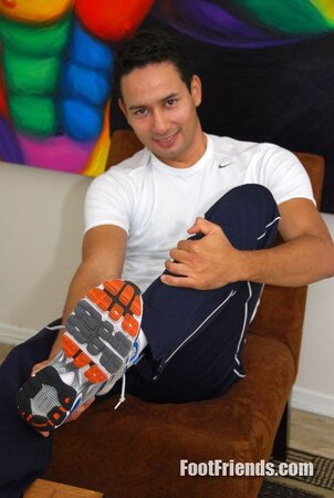 Alex shows off his sneakers and socks