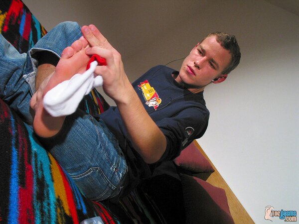 Lukas Cash shows off his sneakers and socks