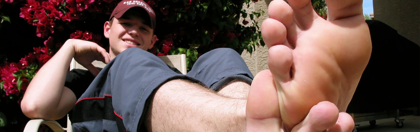 Jeremiah Johnson shows off his socks and feet