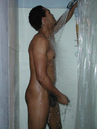 Shower Masturbating Black Gay