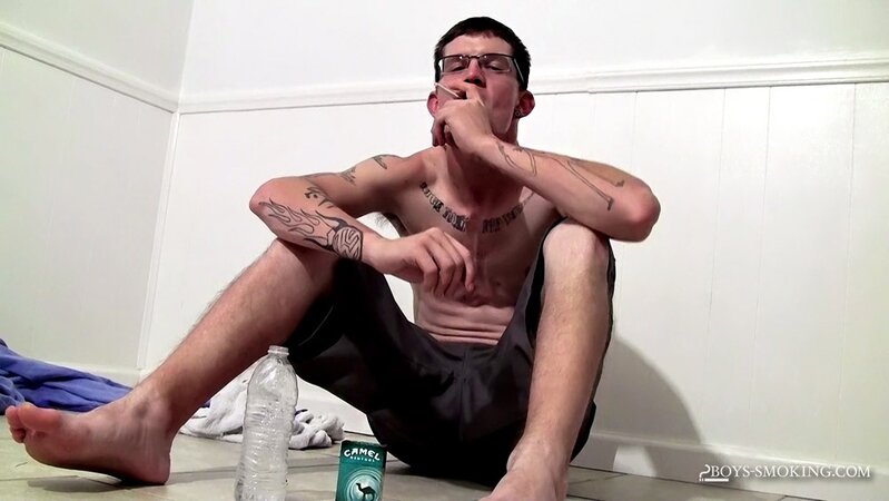 Sexy straight boy Lex Smokes and Strokes