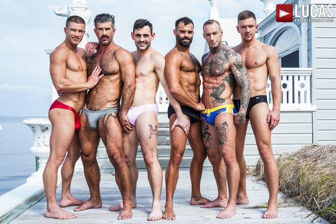 Dylan James, Drake Masters, Max Arion, Ruslan Angelo, Andrey Vic and Adam Killian suck and fuck