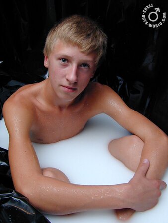 Ivan teases while pouring milk on his bare body