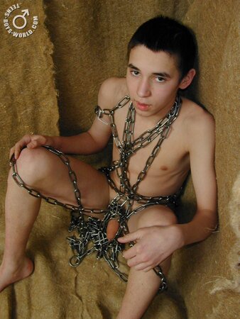 Twink Zhenya gets chained up for being a bad boy