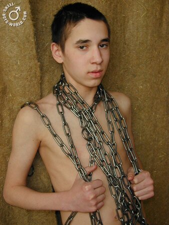 Twink Zhenya gets chained up for being a bad boy