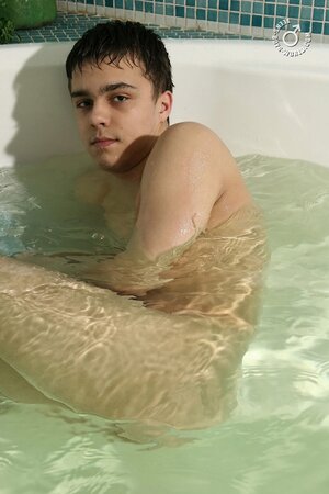 Greg enjoys bath time alone with himself