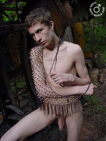 Gosha showcases his naked body in bizarre outdoor outfits