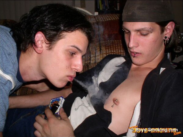 Marke and Kip smoke naked together