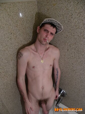 Twink Nolan enjoys a solo shower while smoking