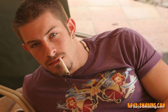 Mike Roberts smokes and strokes his thick meat