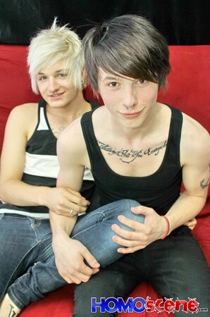 Doggy style anal fucking with two young and slim emo twinks