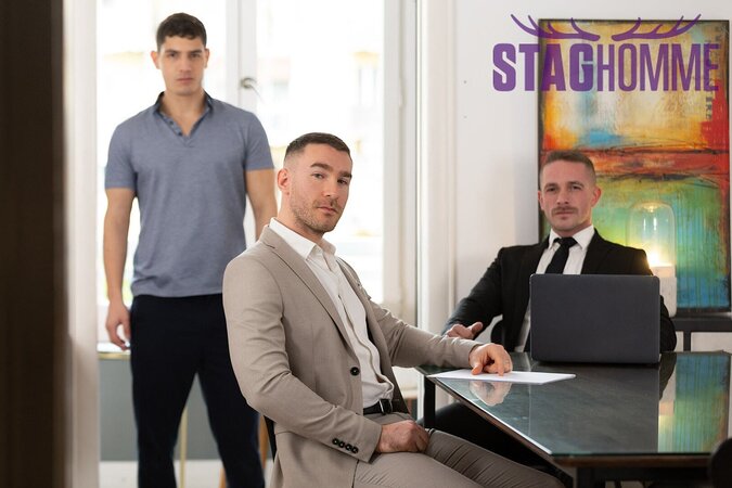 Bastian Karim experiences orgasms with Charlie Cherry and Apolo Adrii