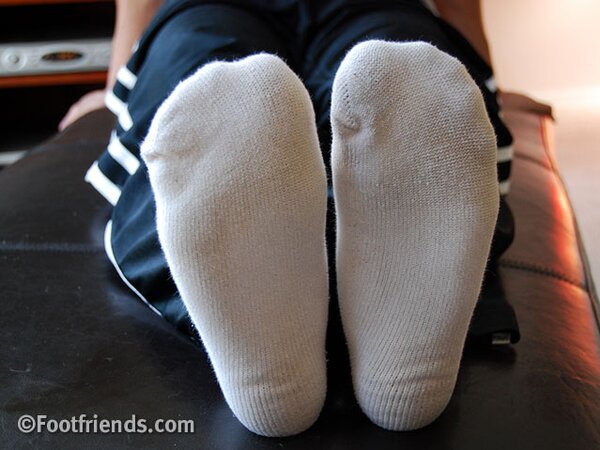 Petite hunk Andre poses solo in his favorite athletic socks for the fans