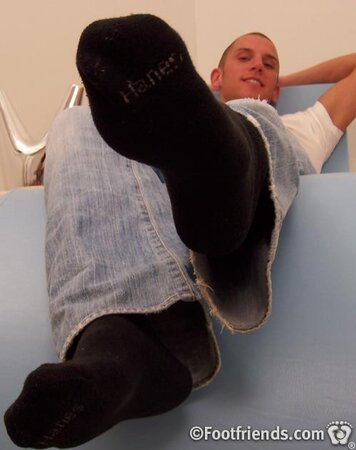 Christian shows off his size 10 1/2 feet