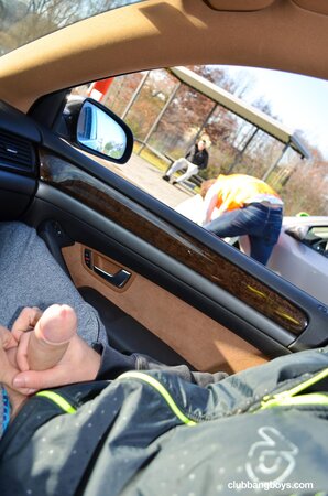 Eager twinks porking in the car